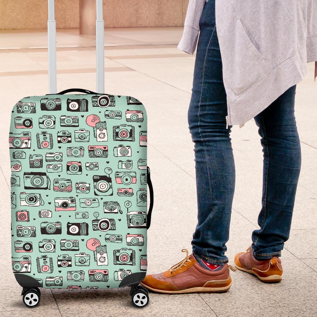 Camera Pastel Pattern Print Luggage Cover Protector-grizzshop