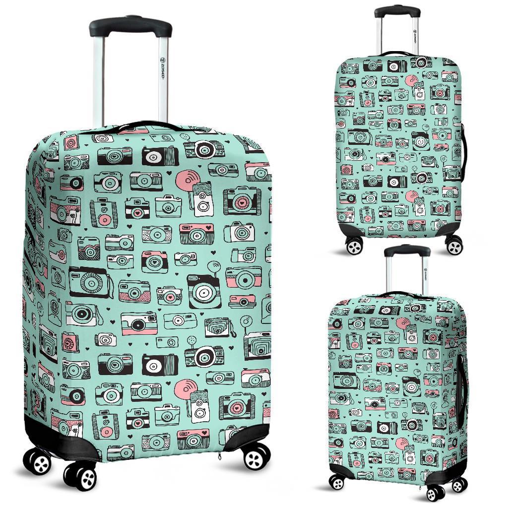 Camera Pastel Pattern Print Luggage Cover Protector-grizzshop