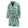 Camera Pastel Pattern Print Men Long Robe-grizzshop