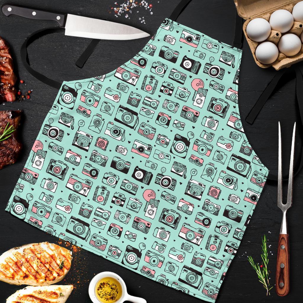 Camera Pastel Pattern Print Men's Apron-grizzshop