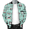 Camera Pastel Pattern Print Men's Bomber Jacket-grizzshop