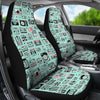 Camera Pastel Pattern Print Universal Fit Car Seat Covers-grizzshop