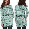 Camera Pastel Pattern Print Women Hoodie Dress-grizzshop