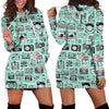 Camera Pastel Pattern Print Women Hoodie Dress-grizzshop