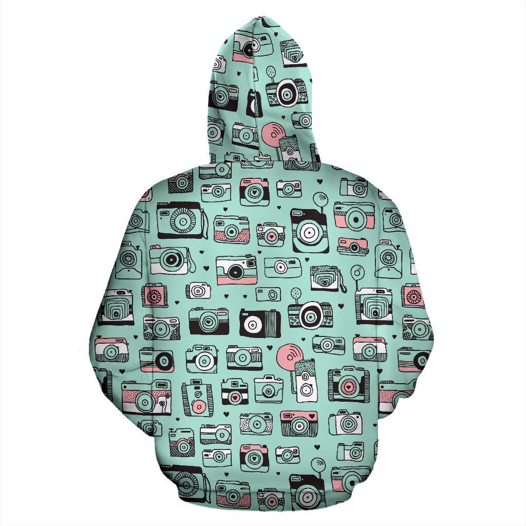 Camera Pastel Pattern Print Women Men Pullover Hoodie-grizzshop