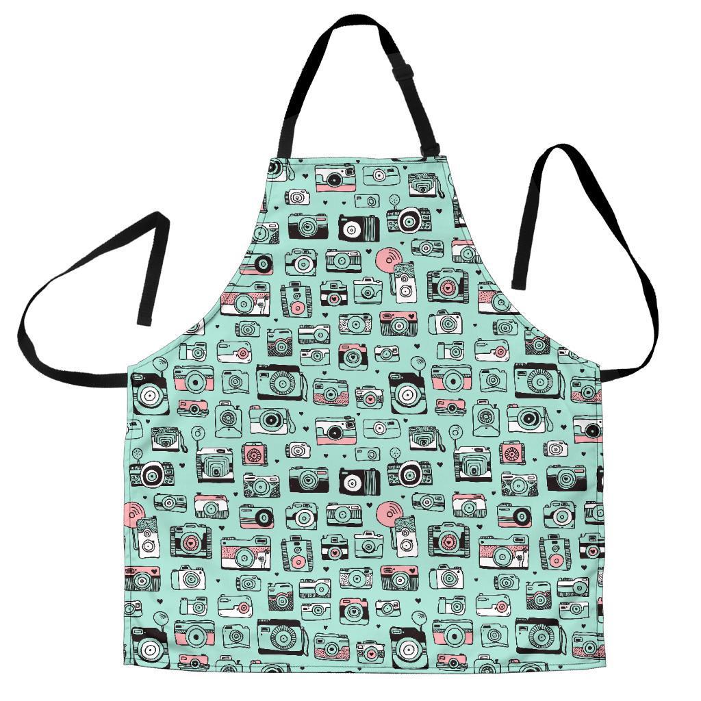 Camera Pastel Pattern Print Women's Apron-grizzshop