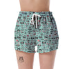 Camera Pastel Pattern Print Women's Shorts-grizzshop