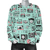 Camera Pastel Pattern Print Women's Sweatshirt-grizzshop