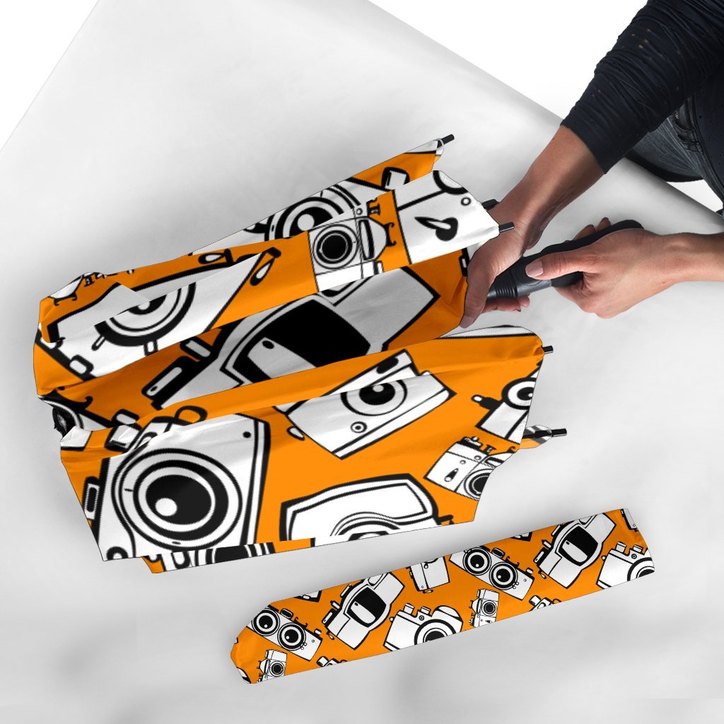 Camera Pattern Print Automatic Foldable Umbrella-grizzshop
