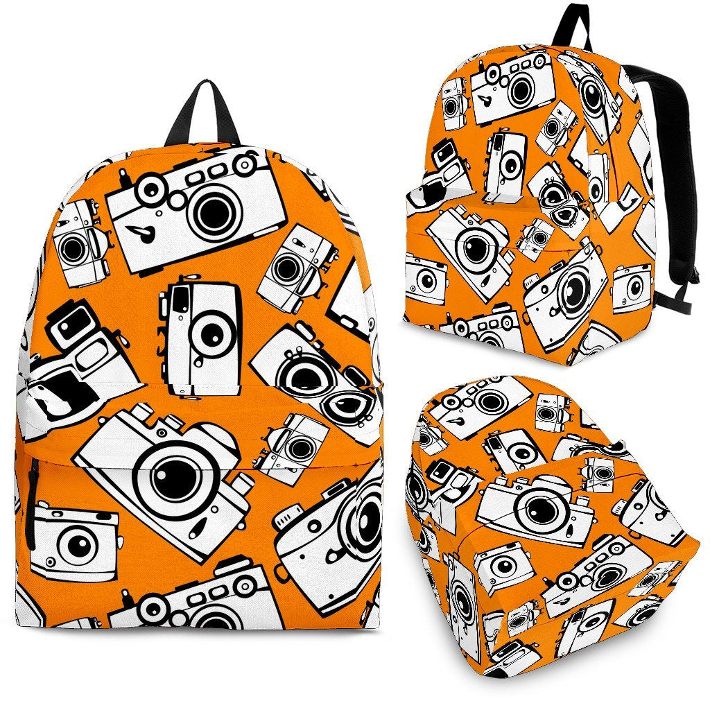 Camera Pattern Print Backpack-grizzshop