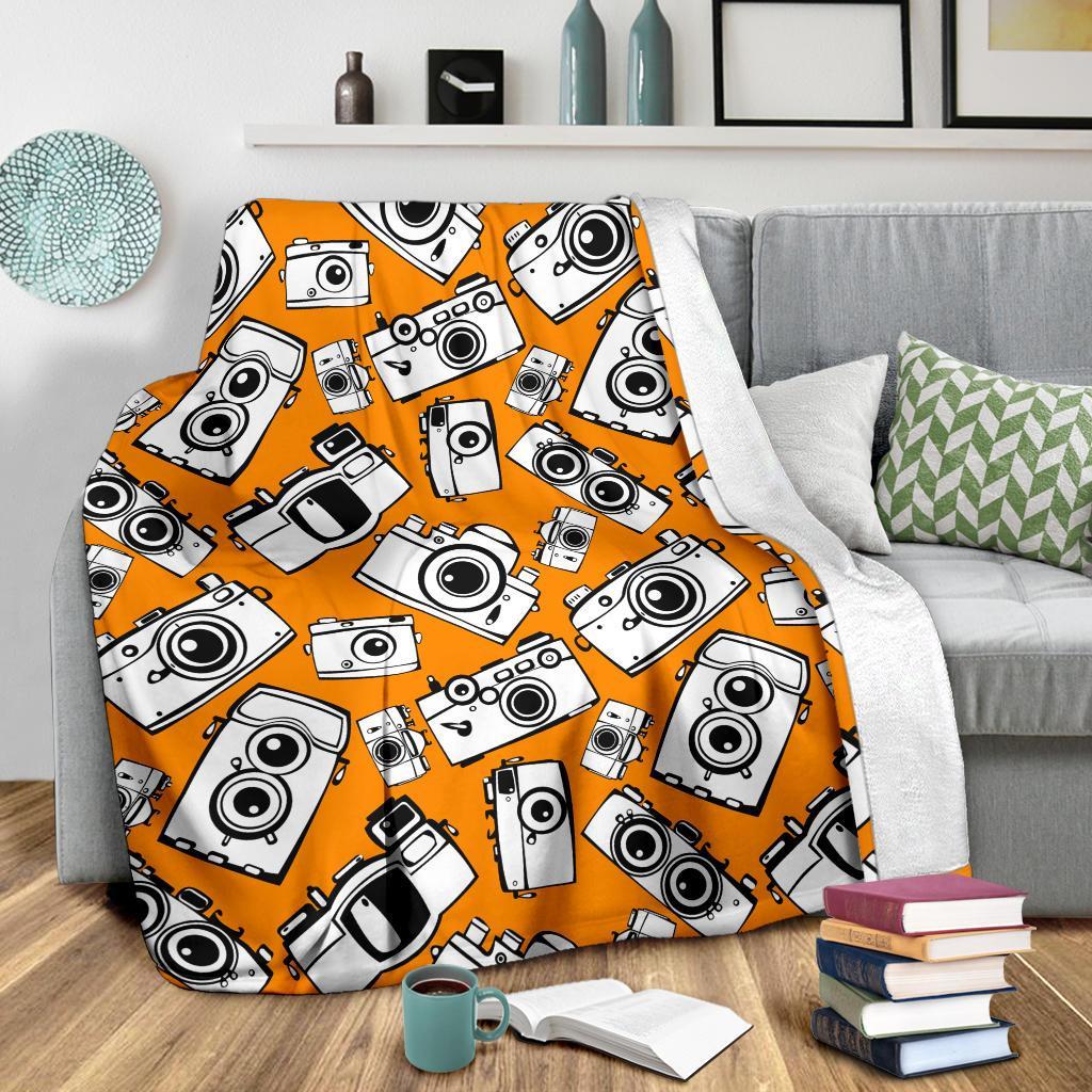 Camera Pattern Print Blanket-grizzshop