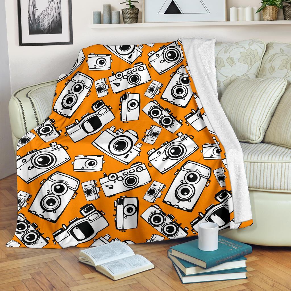 Camera Pattern Print Blanket-grizzshop