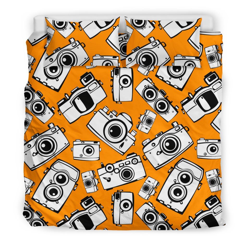 Camera Pattern Print Duvet Cover Bedding Set-grizzshop