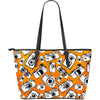 Camera Pattern Print Leather Tote Bag-grizzshop