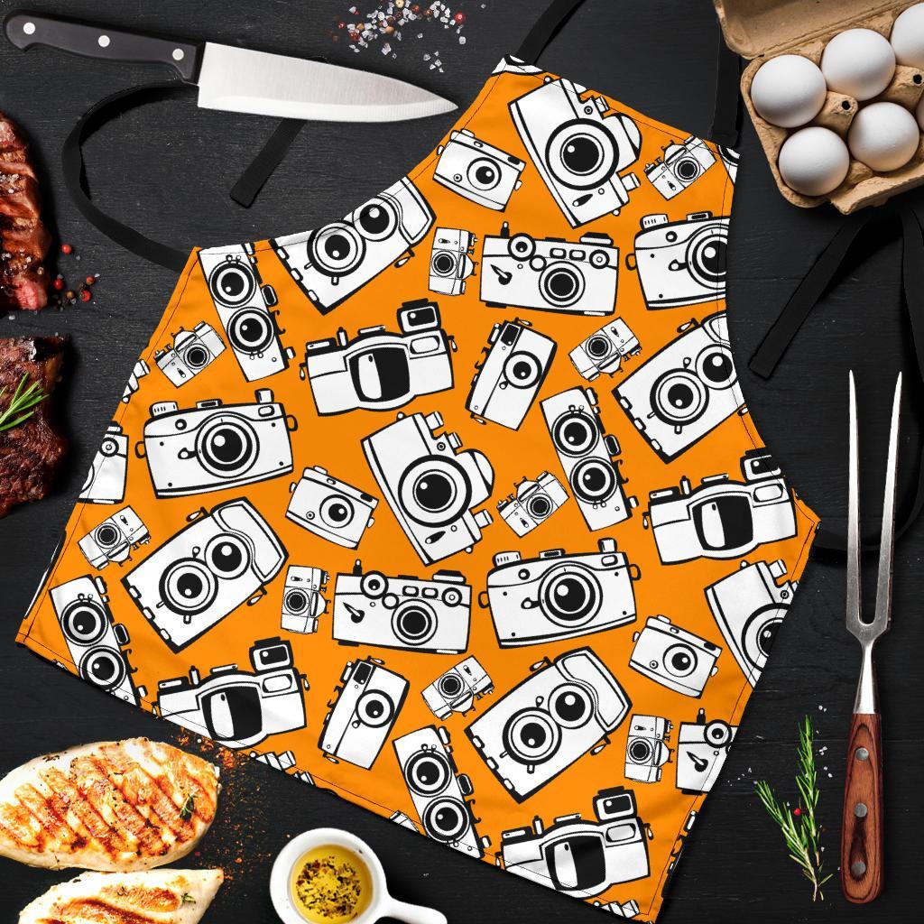 Camera Pattern Print Men's Apron-grizzshop