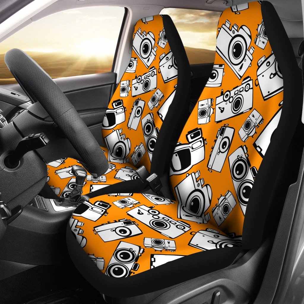 Camera Pattern Print Universal Fit Car Seat Covers-grizzshop