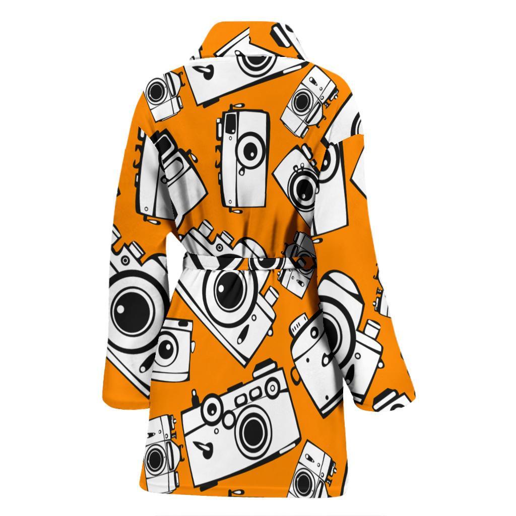 Camera Pattern Print Women Long Robe-grizzshop