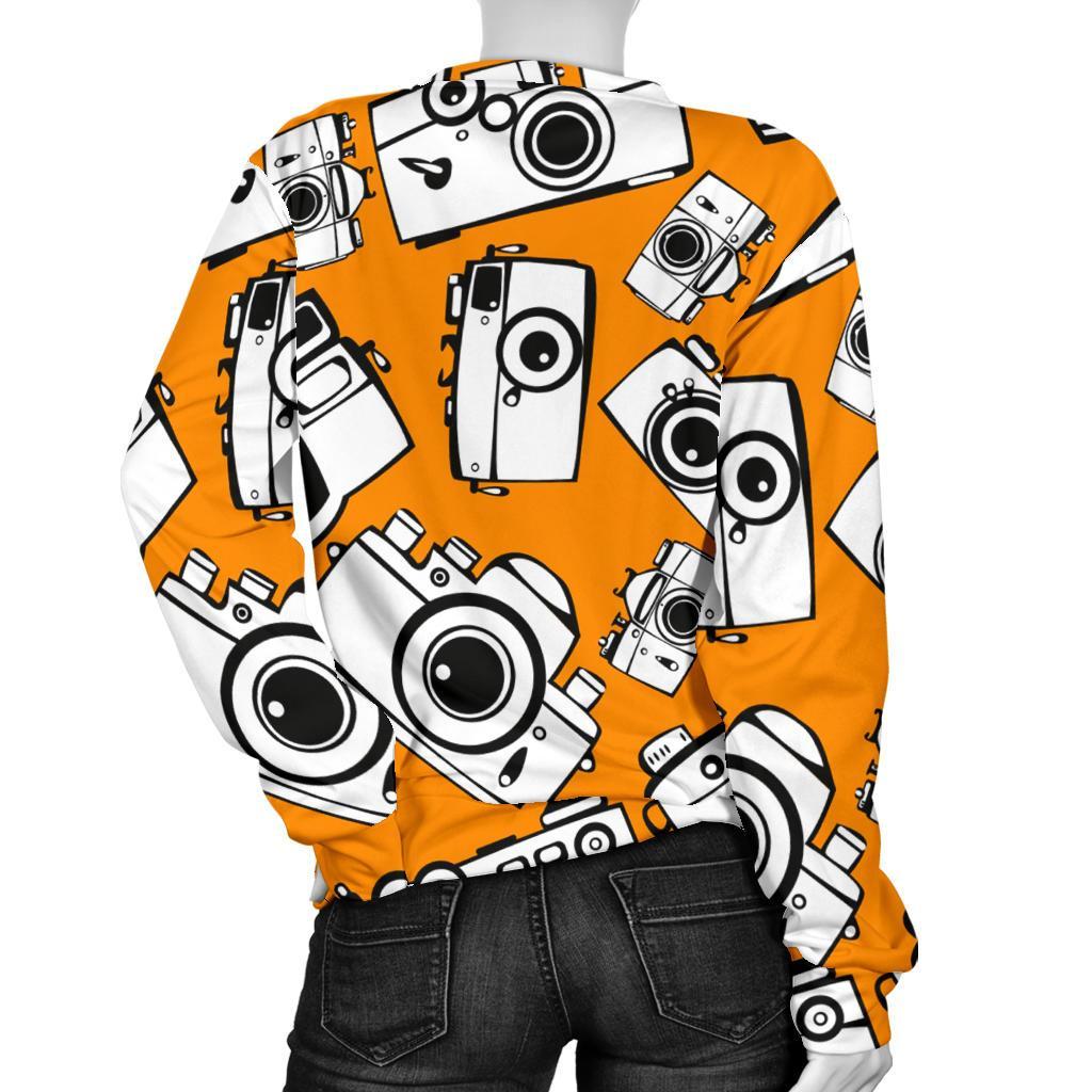 Camera Pattern Print Women's Sweatshirt-grizzshop