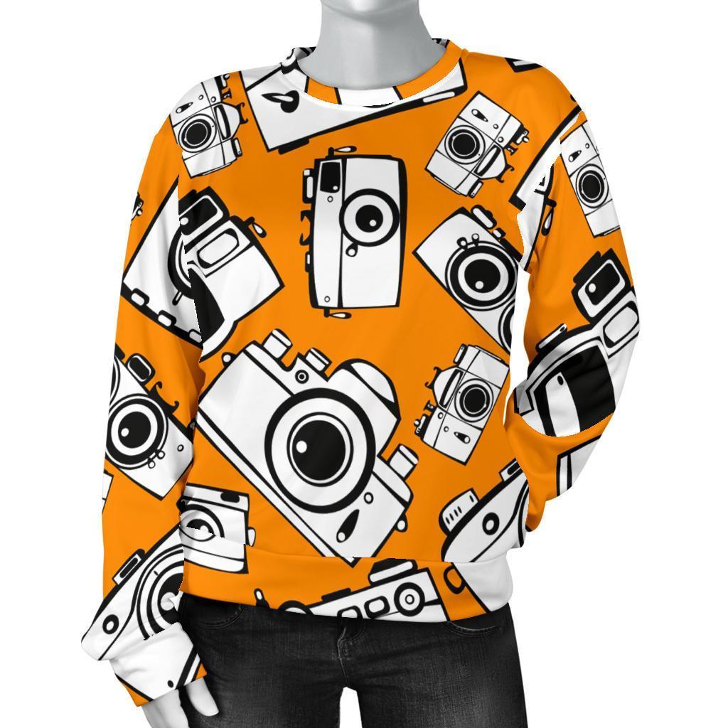 Camera Pattern Print Women's Sweatshirt-grizzshop