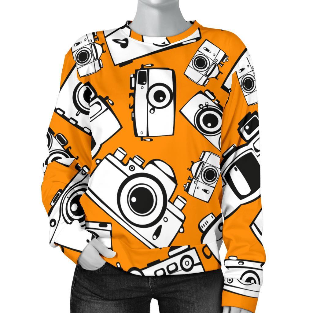 Camera Pattern Print Women's Sweatshirt-grizzshop