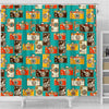 Camera Print Pattern Bathroom Shower Curtain-grizzshop