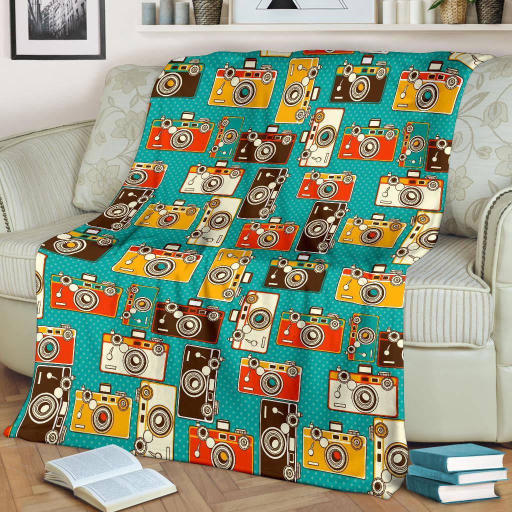 Camera Print Pattern Blanket-grizzshop