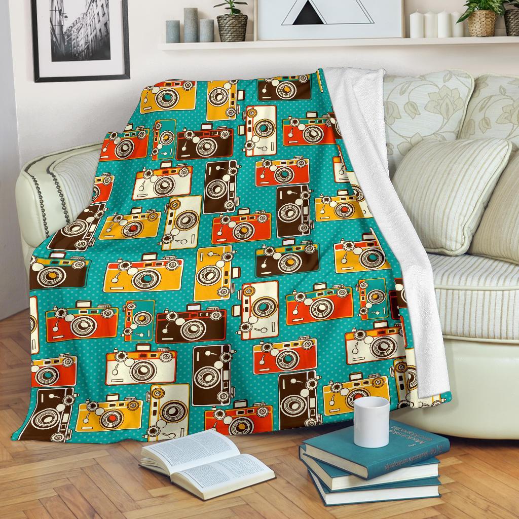 Camera Print Pattern Blanket-grizzshop