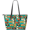 Camera Print Pattern Leather Tote Bag-grizzshop