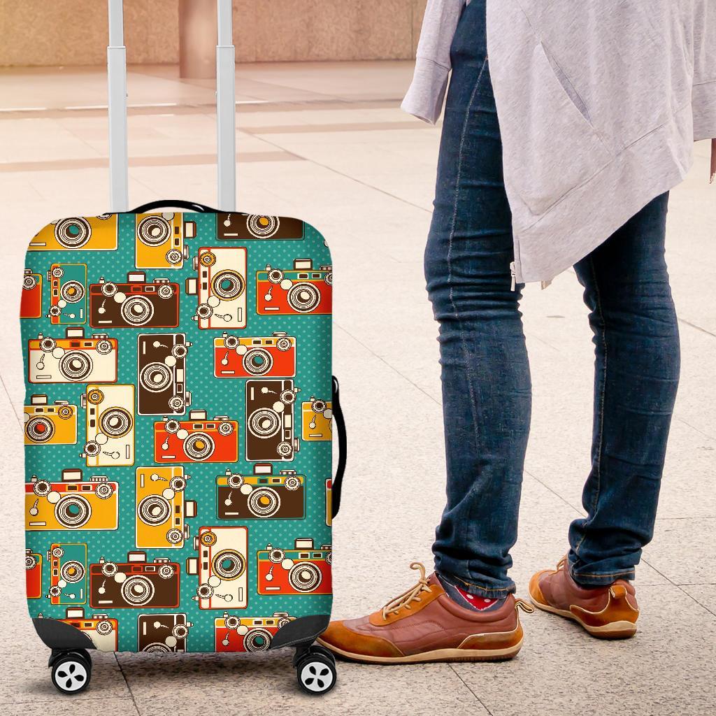 Camera Print Pattern Luggage Cover Protector-grizzshop