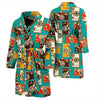 Camera Print Pattern Men Long Robe-grizzshop