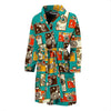 Camera Print Pattern Men Long Robe-grizzshop