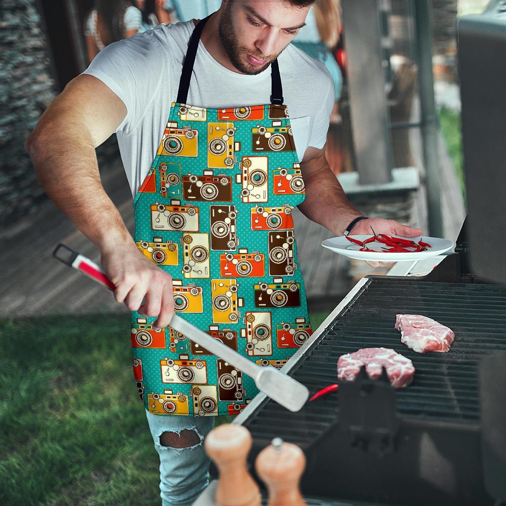 Camera Print Pattern Men's Apron-grizzshop