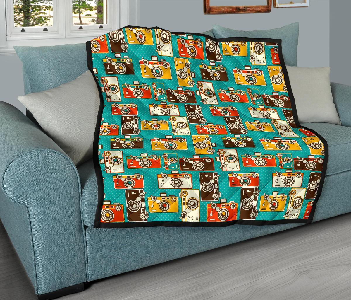 Camera Print Pattern Quilt-grizzshop