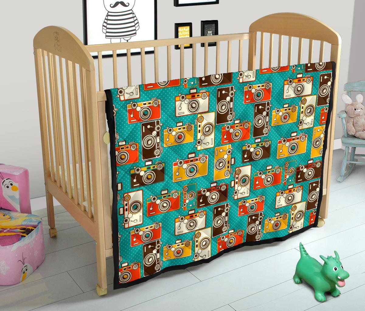 Camera Print Pattern Quilt-grizzshop