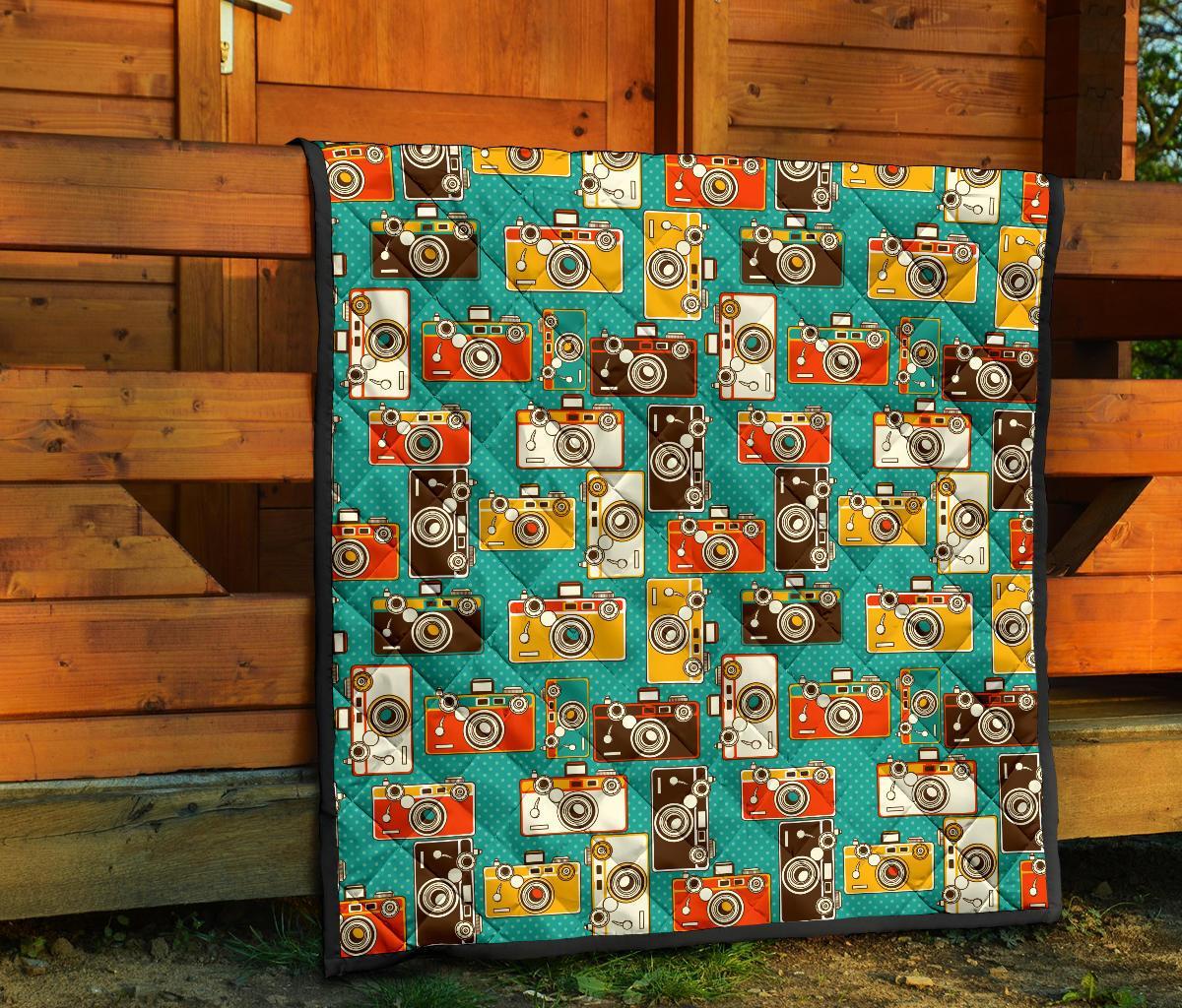 Camera Print Pattern Quilt-grizzshop