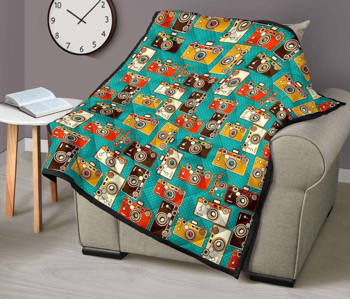 Camera Print Pattern Quilt-grizzshop