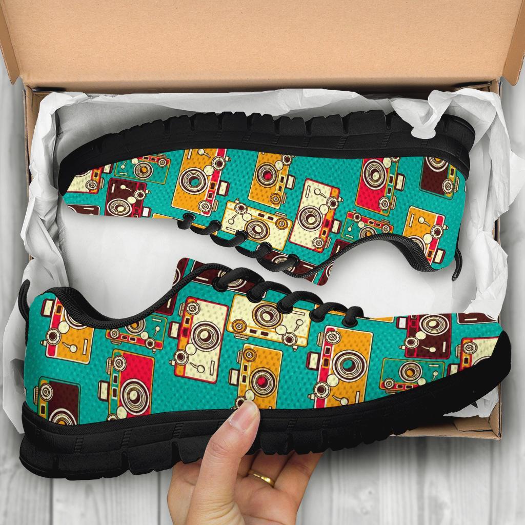 Camera Print Pattern Sneaker Shoes For Men Women-grizzshop