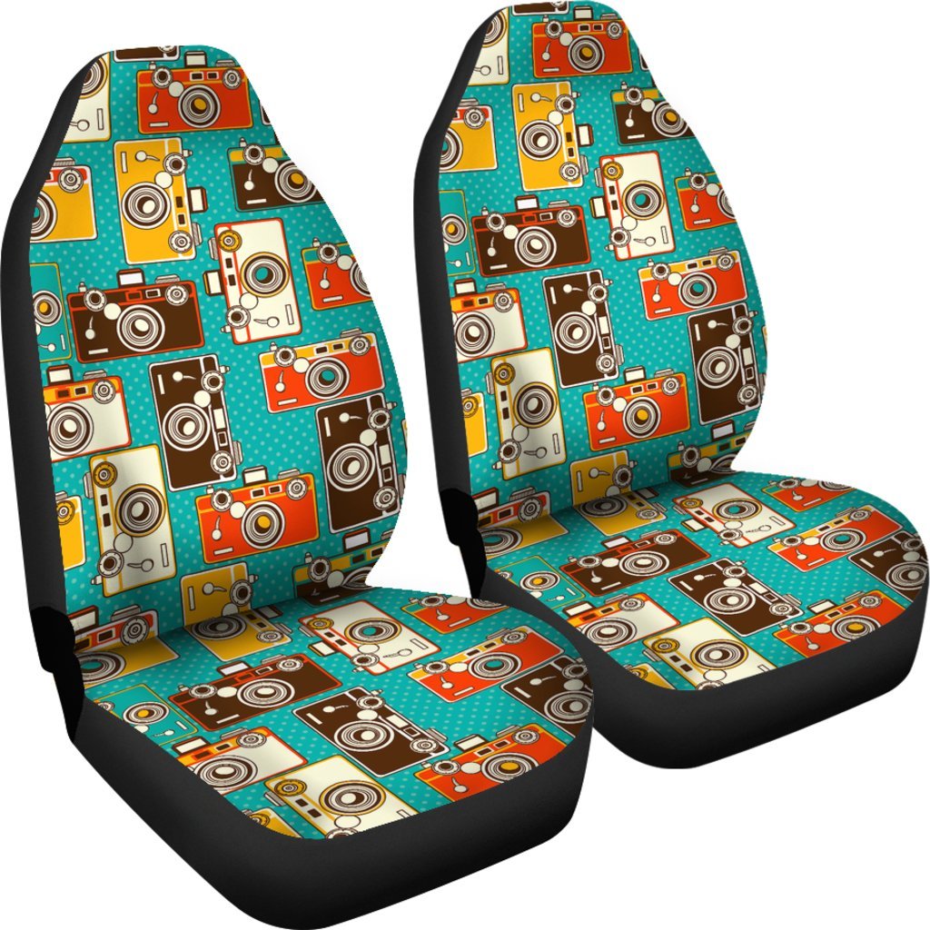 Camera Print Pattern Universal Fit Car Seat Covers-grizzshop