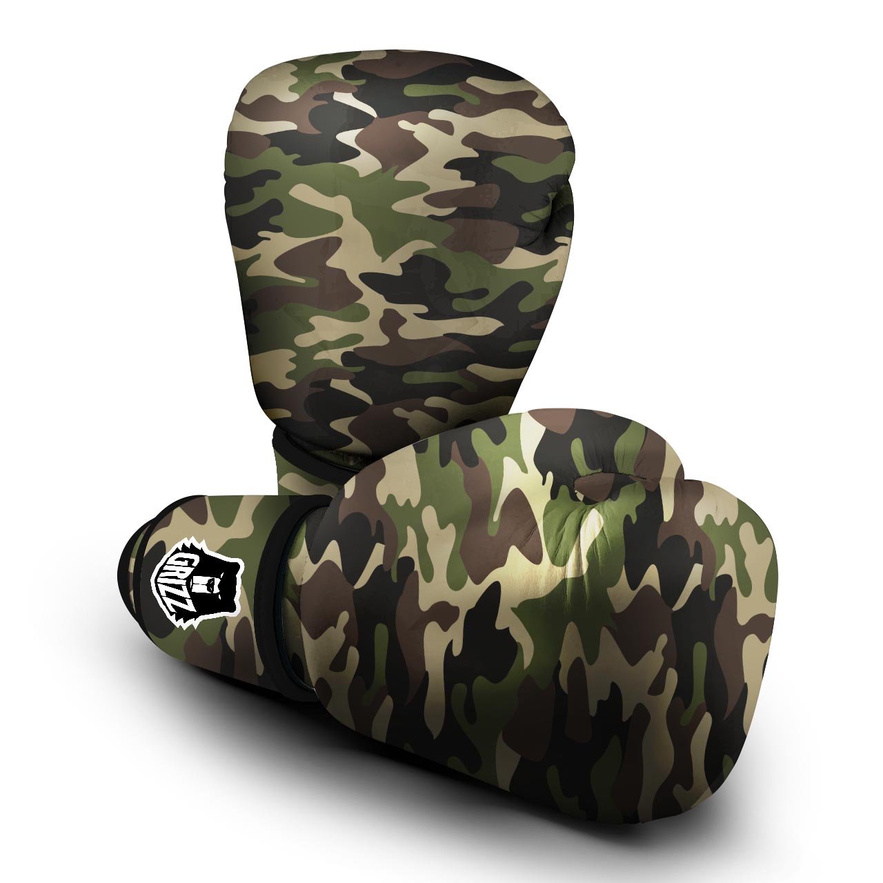 Camo Camouflage Print Boxing Gloves-grizzshop