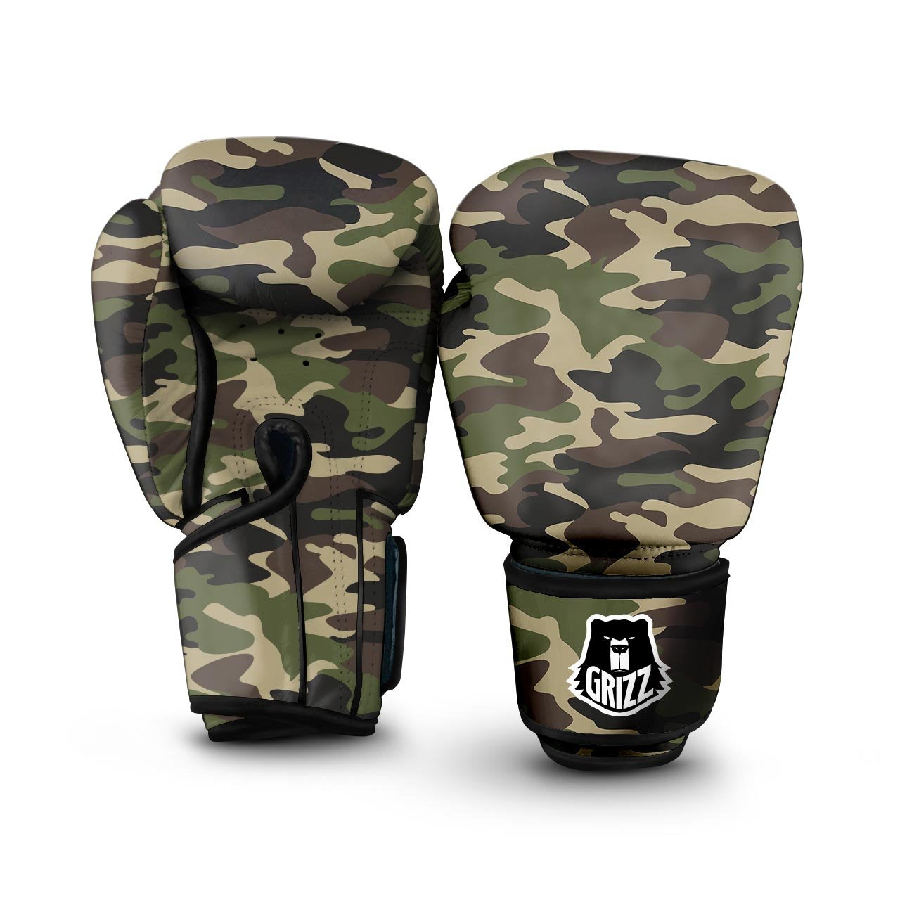 Camo Camouflage Print Boxing Gloves-grizzshop