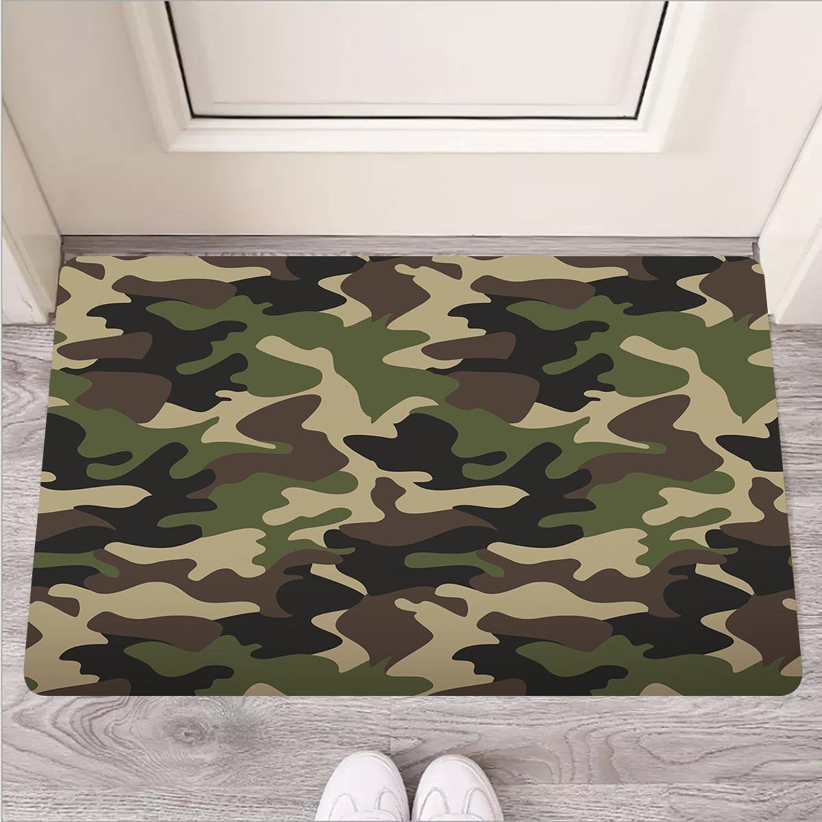 Camo Camouflage Print Door Mat-grizzshop