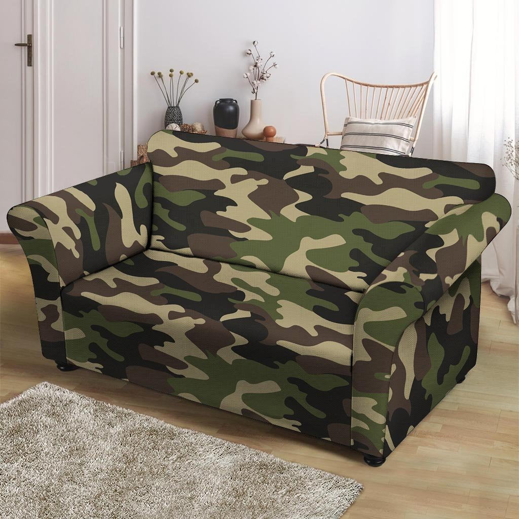 Camo Camouflage Print Loveseat Cover-grizzshop