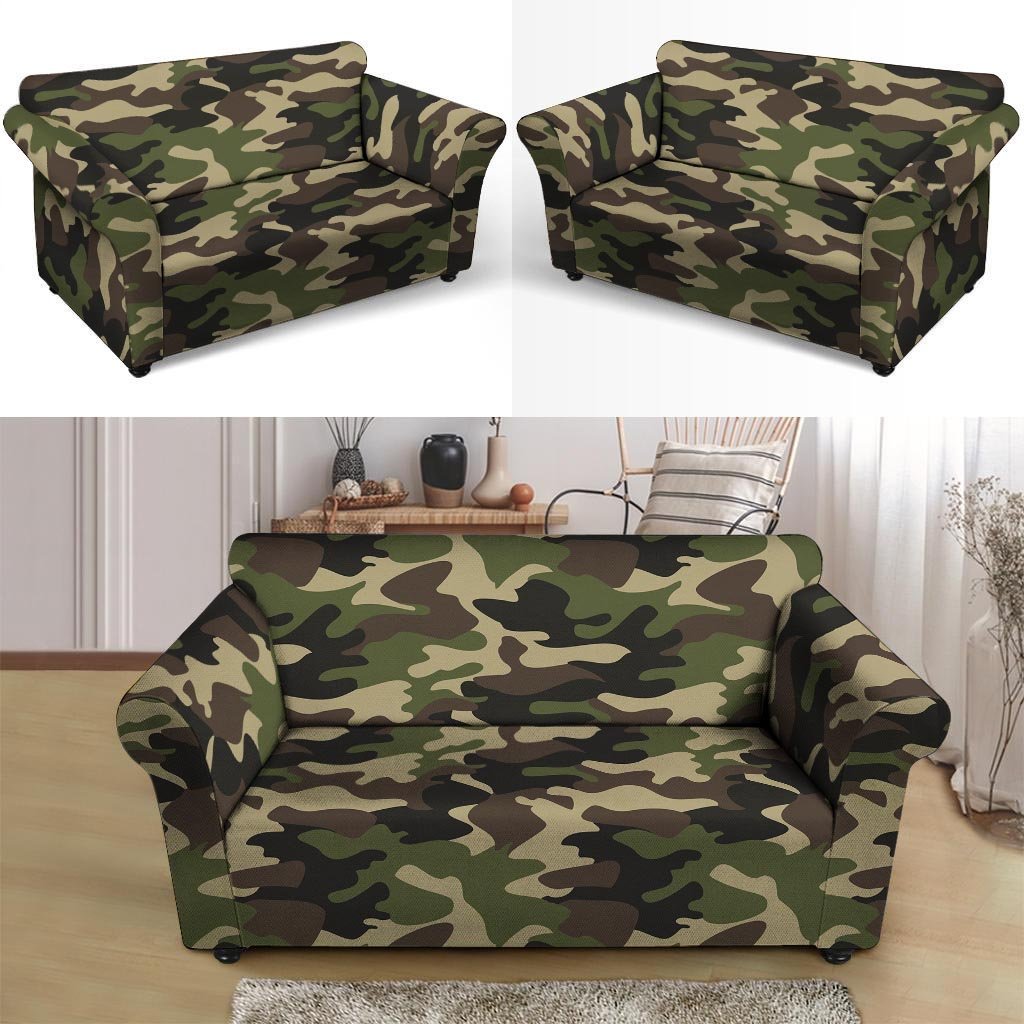 Camo Camouflage Print Loveseat Cover-grizzshop