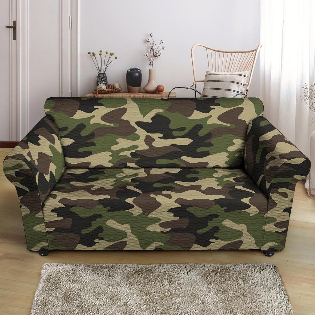 Camo Camouflage Print Loveseat Cover-grizzshop