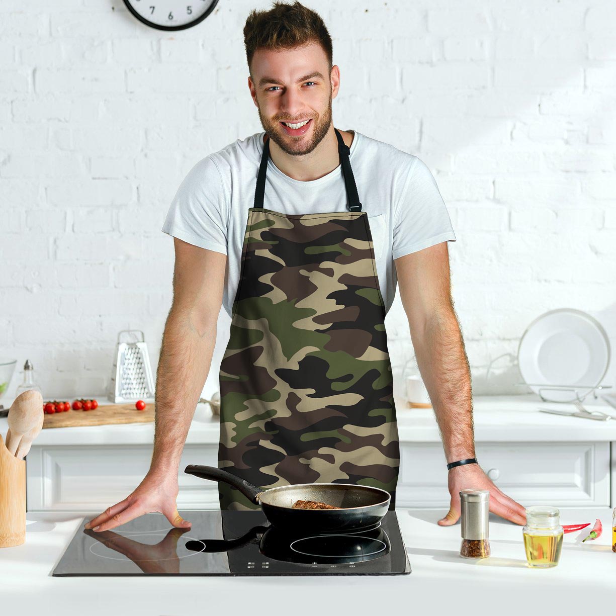 Camo Camouflage Print Men's Apron-grizzshop