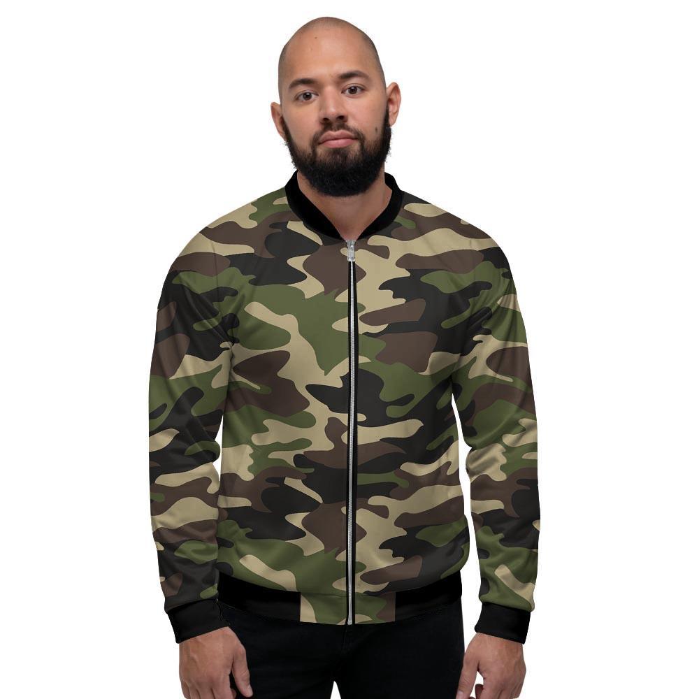 Camo Camouflage Print Men's Bomber Jacket-grizzshop