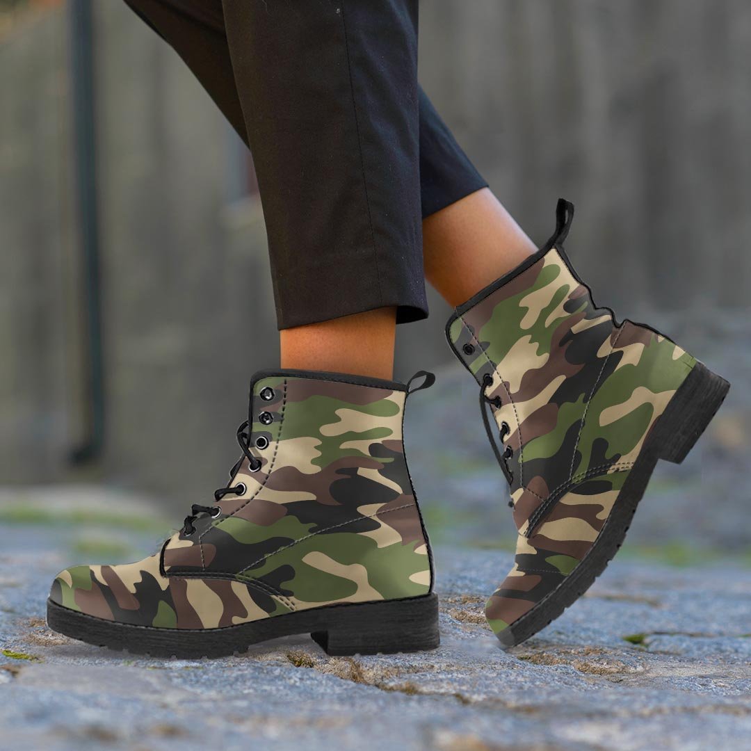 Camo Camouflage Print Men's Boots-grizzshop