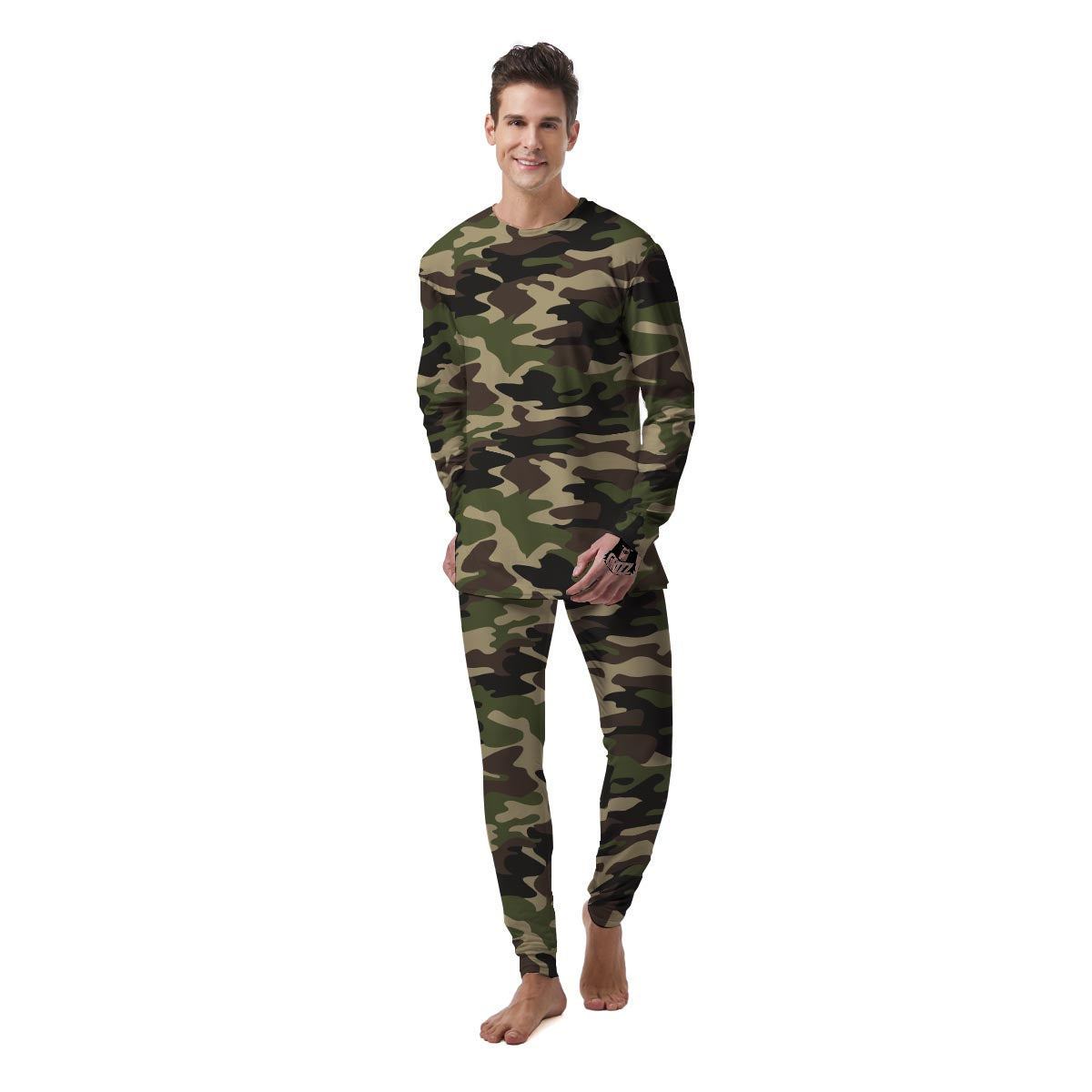 Camo Camouflage Print Men's Pajamas-grizzshop