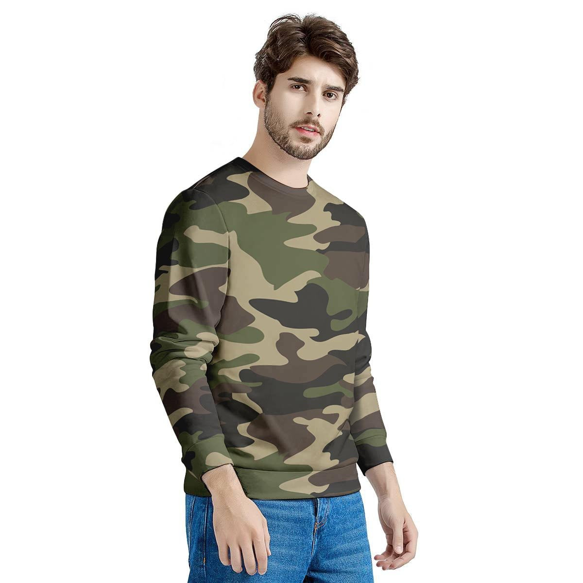 Camo Camouflage Print Men's Sweatshirt-grizzshop