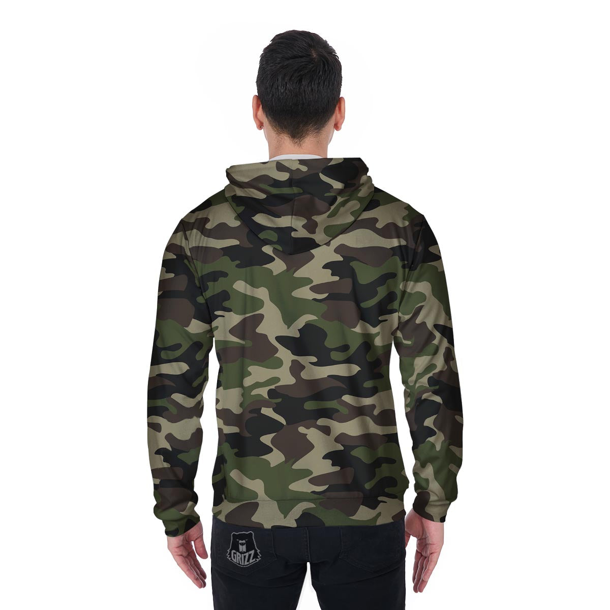 Camo Camouflage Print Men's Zip Up Hoodie-grizzshop